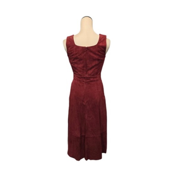 Antonio Melani Dress Womens 4 Brick Norah Genuine Suede Leather Midi Sleeveless - Picture 3 of 13